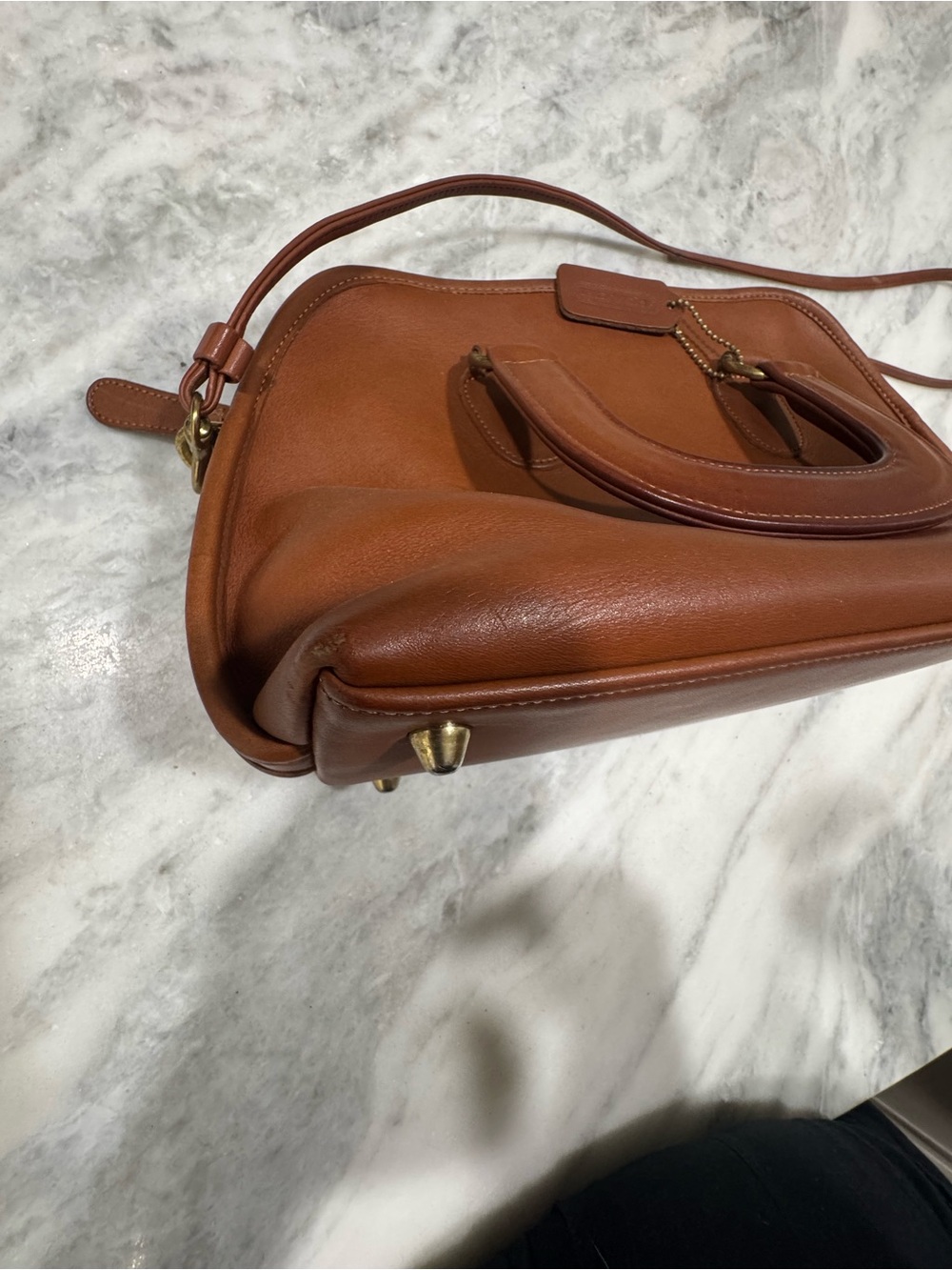 Coach Vintage Baxter British Tan Leather Satchel with Detachable Strap - Picture 10 of 15